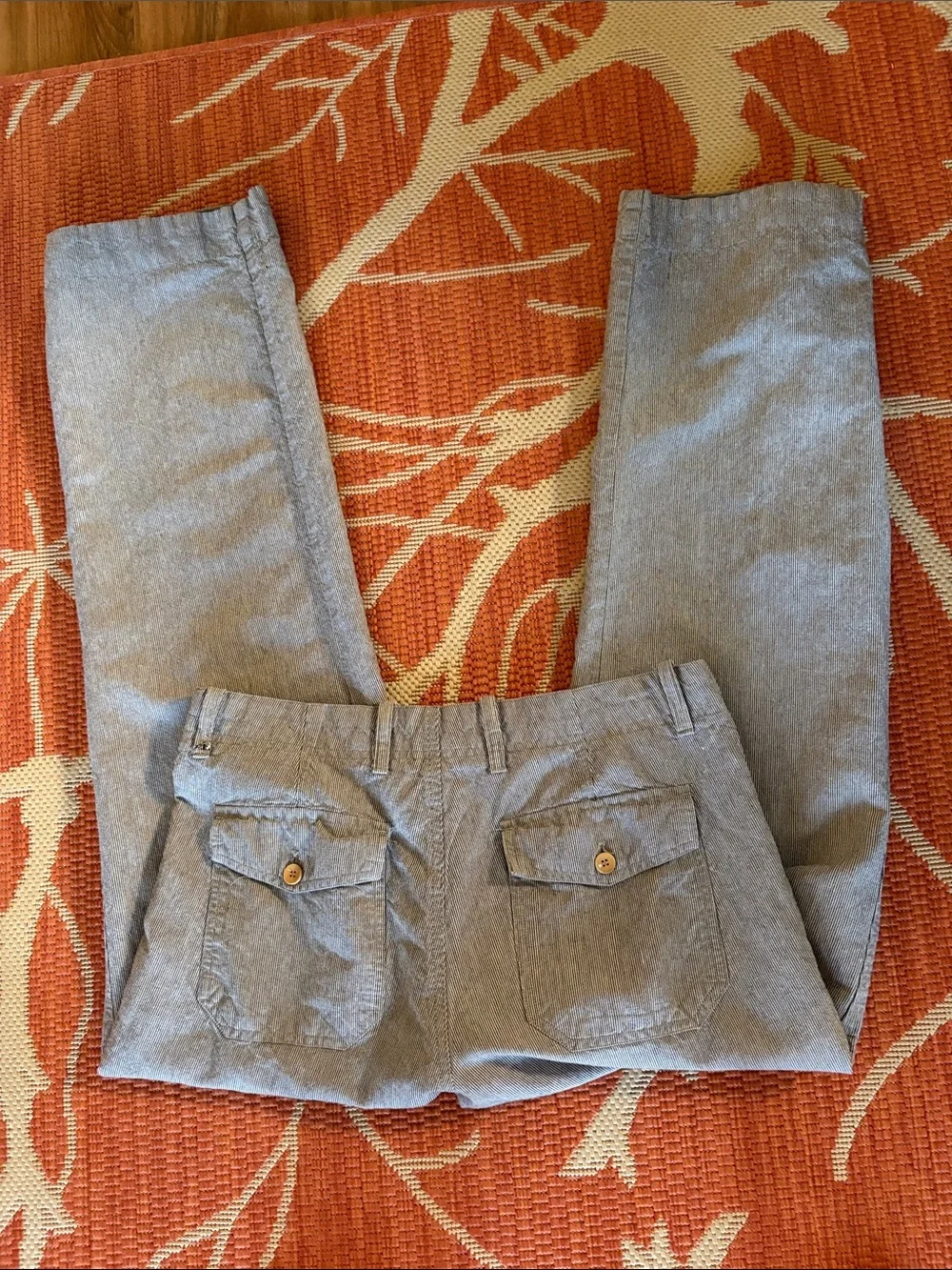 Banana Republic Linen Cotton Blend Pinstripe Straight Leg Pants Size 32